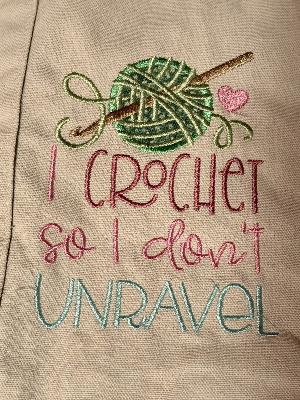 I Crochet So I Don't Unravel - Canvas Tote