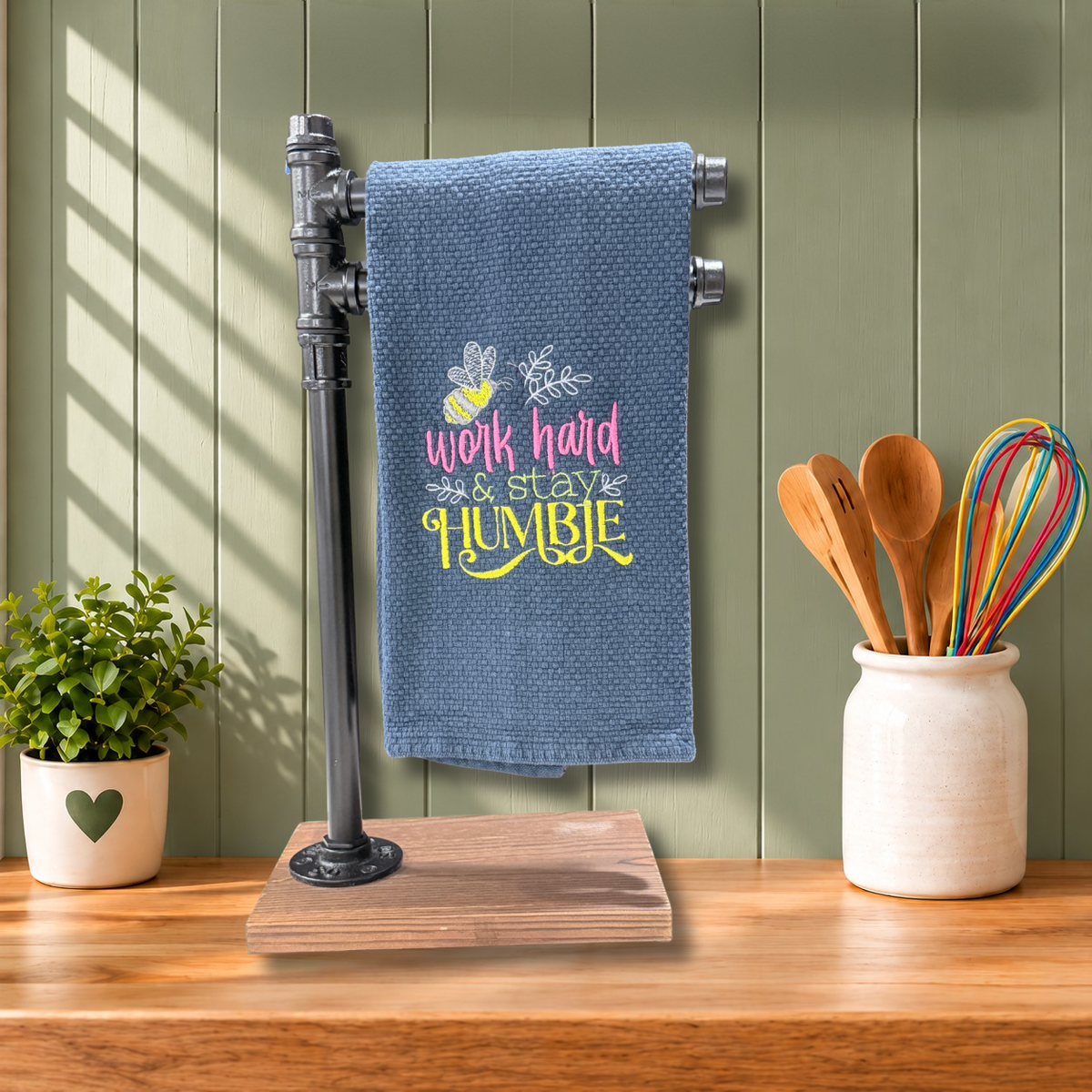 Inspirational Kitchen Towels | One-of-a-kind Embroidered Designs