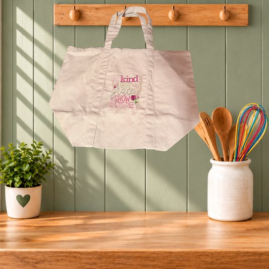 Be Kind, Give Grace, Show Love - Canvas Tote