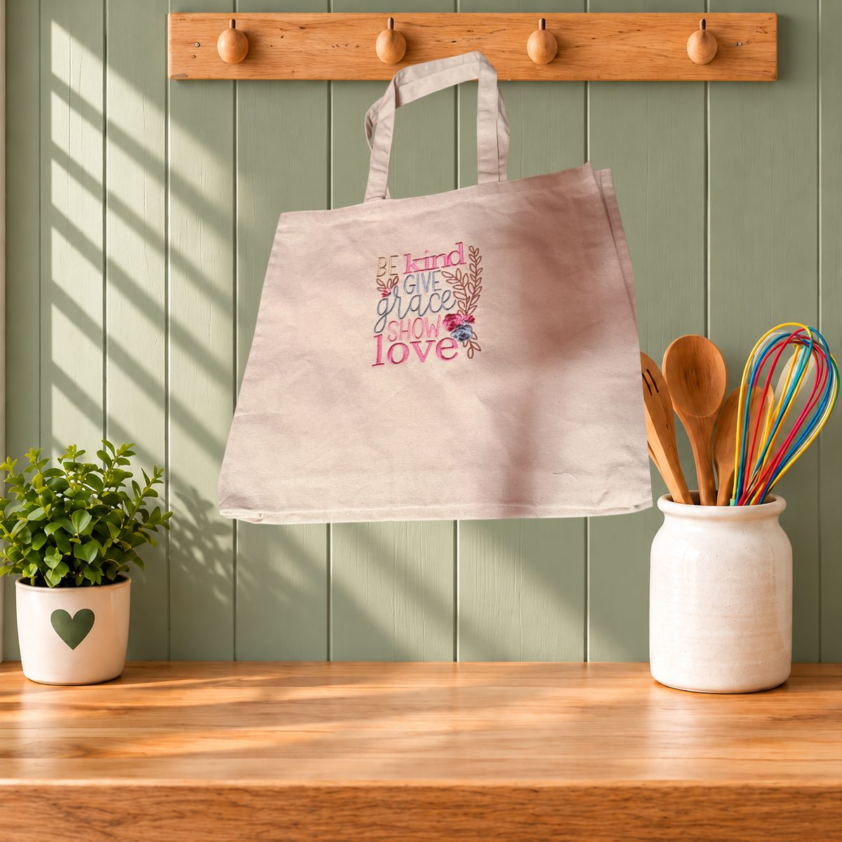 Be Kind, Give Grace, Show Love - Canvas Tote