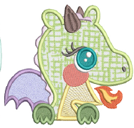 Dragon Kids Apron – Handmade Applique Baking Apron for Children Ages 2-13