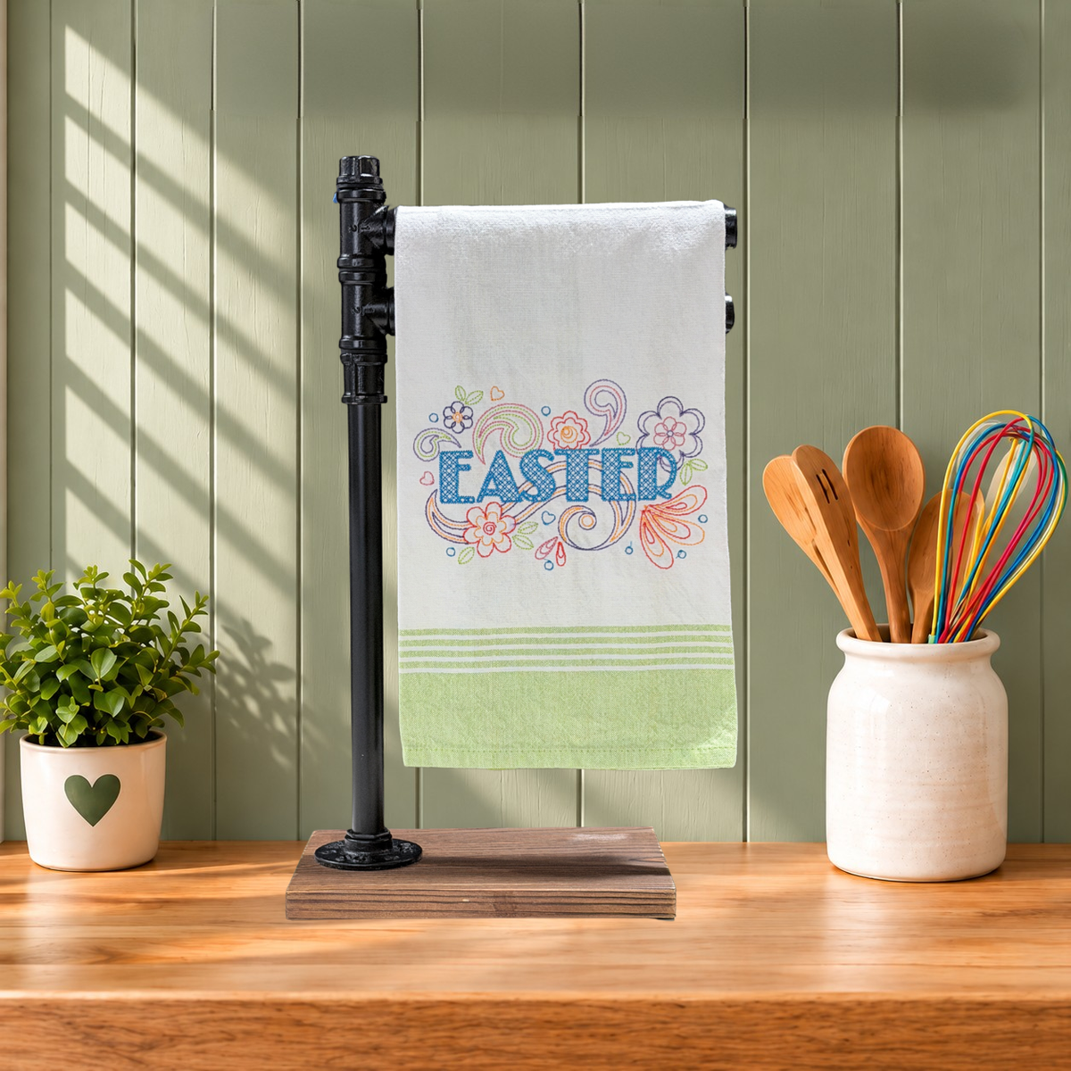 Easter Kitchen Towels | Embroidered Spring Designs