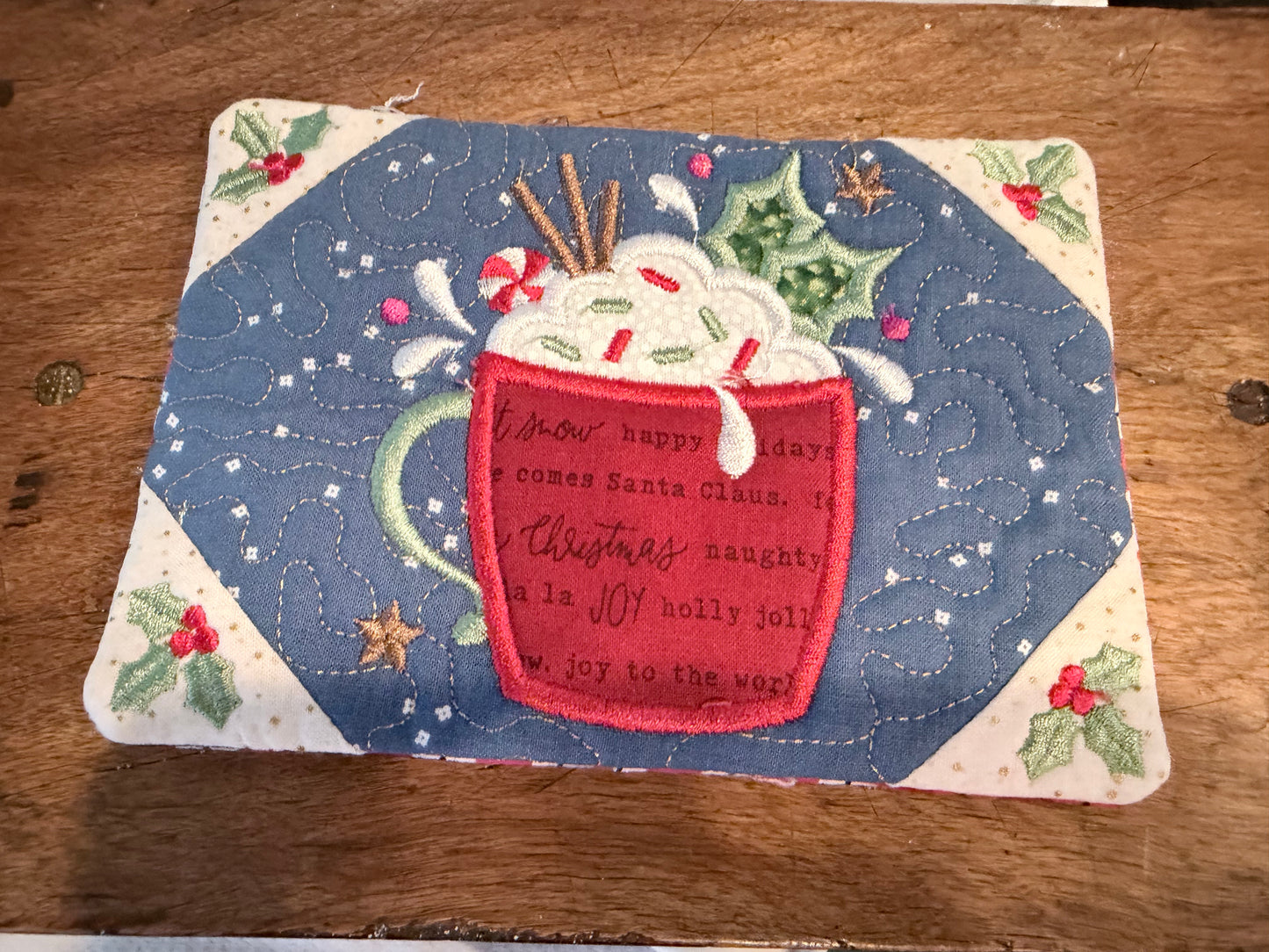 Cup Of Cocoa - Christmas Quilted Mug Rug