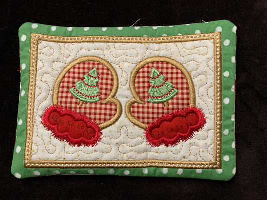 Pair of Mittens - Christmas Quilted Mug Rug