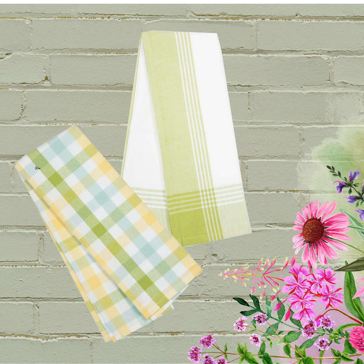 Easter Kitchen Towels | Embroidered Spring Designs